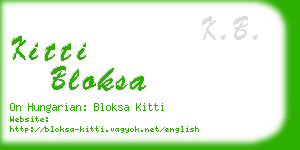 kitti bloksa business card